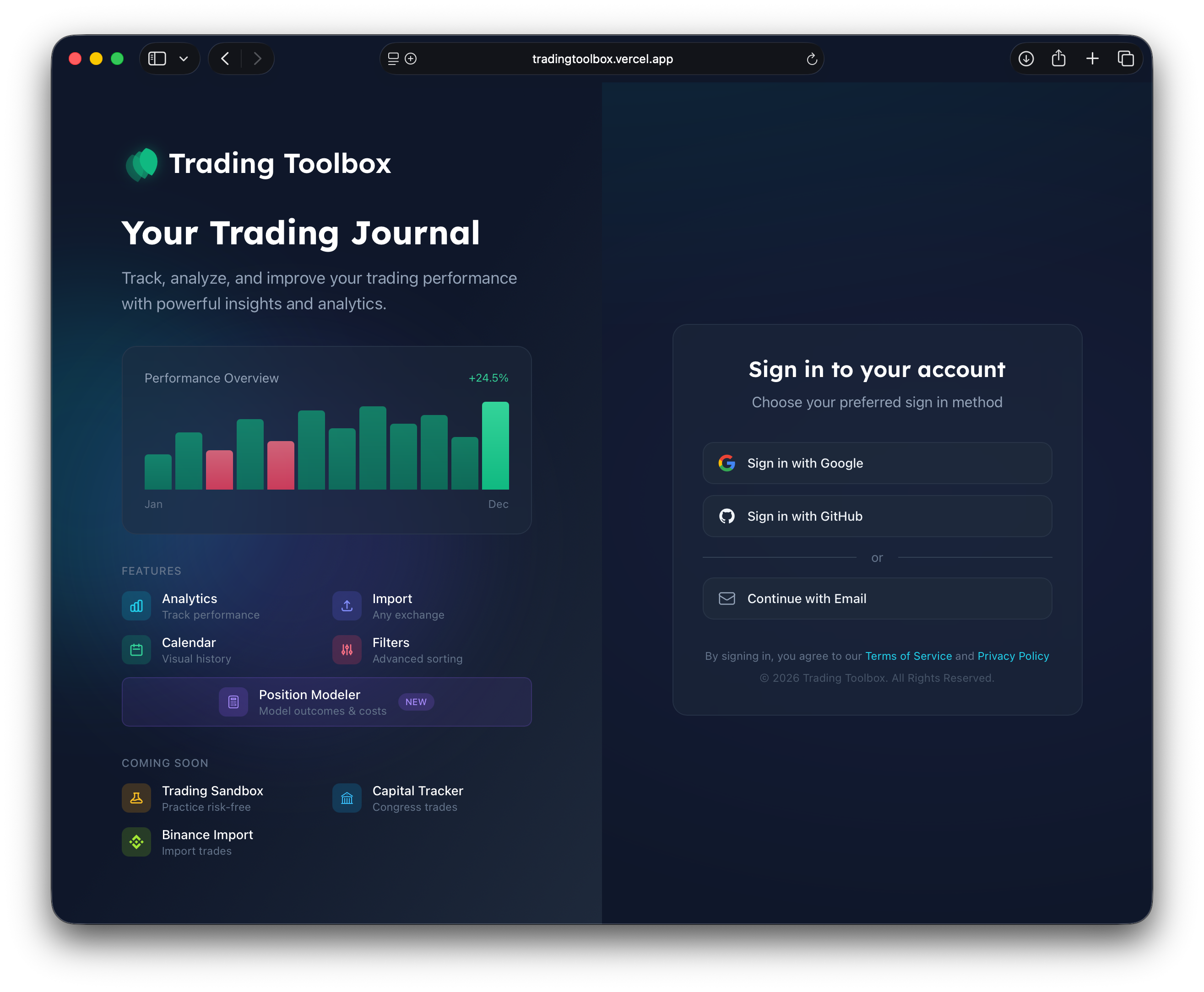 Trading Toolbox screenshot